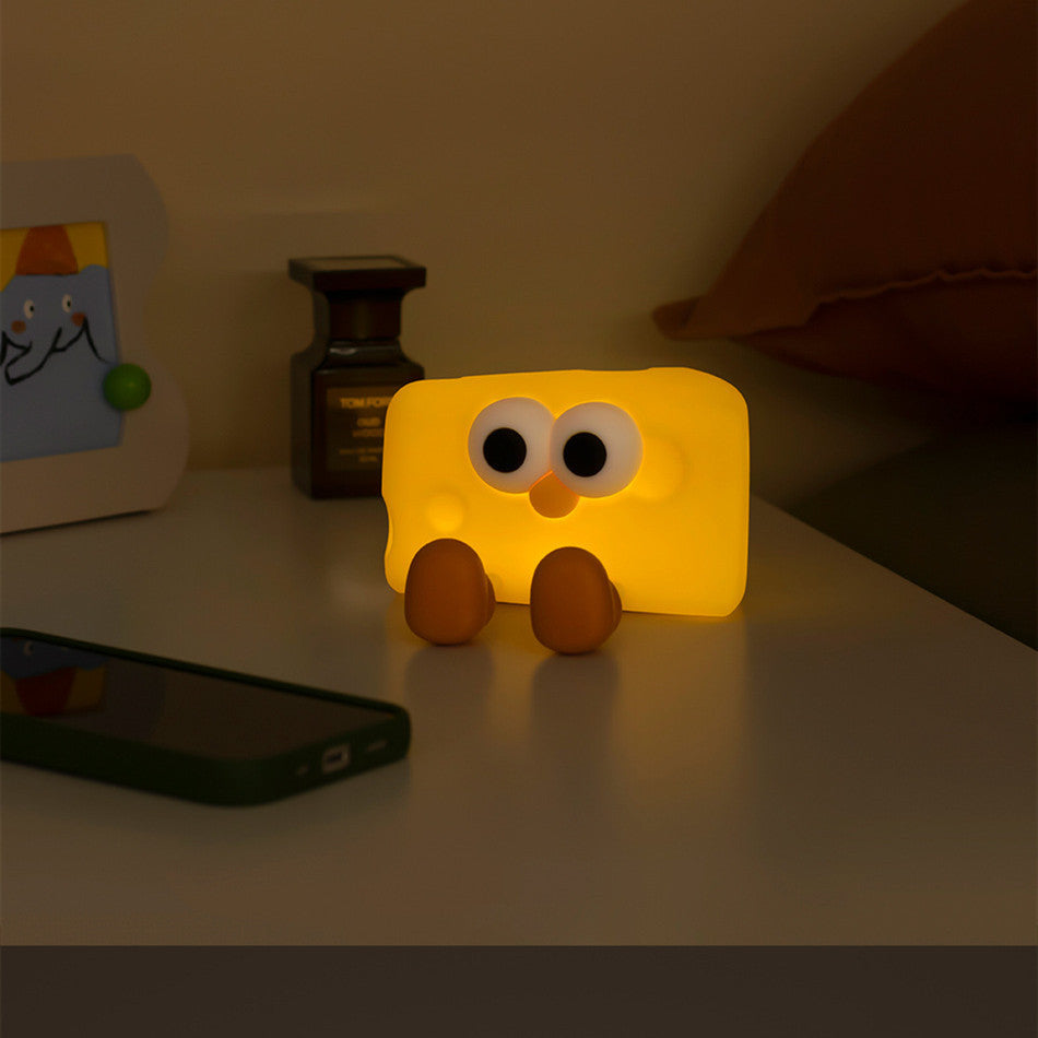 Cheese Small Night Lamp Silicone Cute Cheese Home Decor